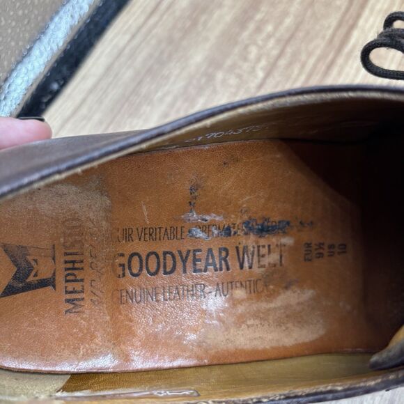 Mephisto Melchior Air Relax Derby Dress Shoes Brown Leather Cap Toe  Size 10 - Picture 7 of 10